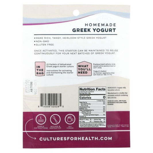 LowCost PH | Cultures for Health, Vegan Yogurt, 4 Packets, .06 oz (1.6 g) Homemade Greek Yogurt.