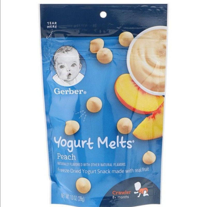 Low Cost Ph | Gerber Yogurt Melts 8+ Months Peach, Strawberry, Banana Vanilla, Organic Fruit
