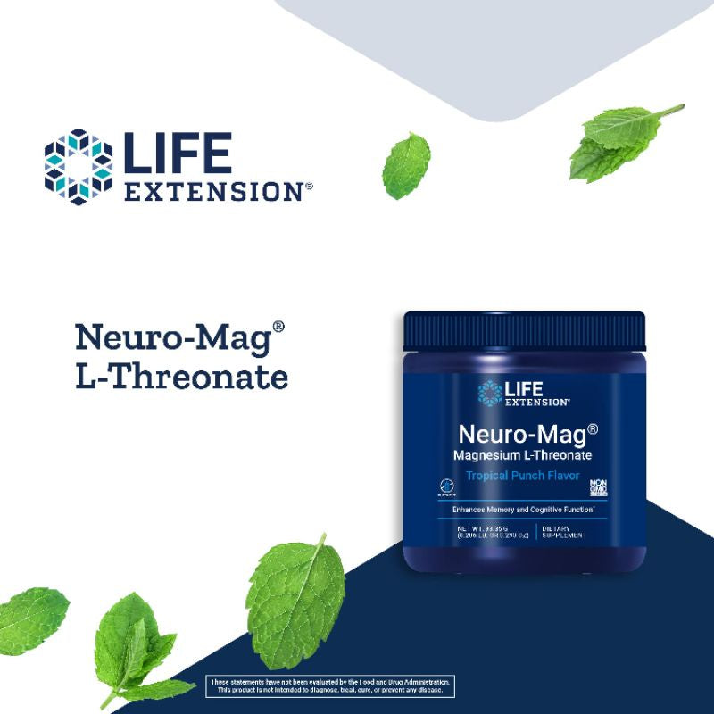LowCostPH | Life Extension, Neuro-Mag, Magnesium L-Threonate, 90 Veg Caps, Powder Tropical Punch