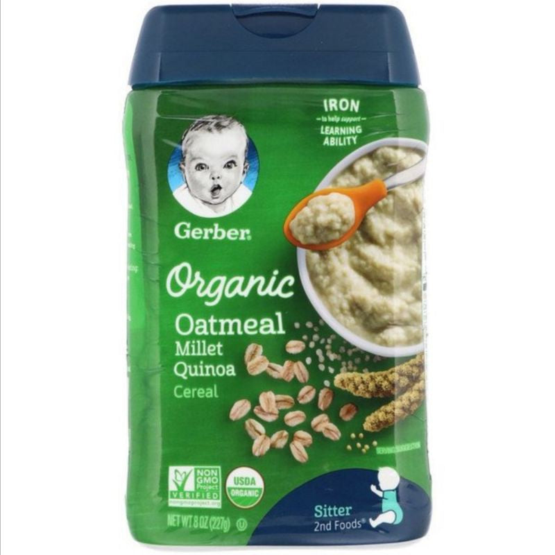 LowCostPH | Gerber, Organic for Baby, Grain & Grow, 1st & 2nd Foods, Oatmeal Banana Cereal, 227g
