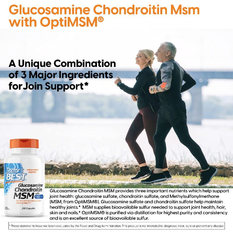LowCostPh | Doctor's Best, Glucosamine Chondroitin MSM with OptiMSM, + Hyaluronic Acid, 150VegCaps