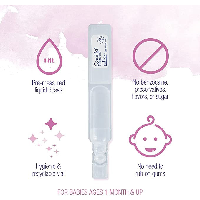 Lowcost PH | Boiron, Camilia, Teething Relief, 1 Month + , 30 Doses, 0.034 fl oz (1 ml) Each