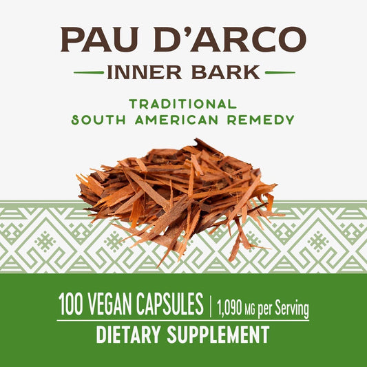 LOwCostPh | Nature's Way, Pau D'Arco Inner Bark, 545 mg, 100 Vegan Capsules