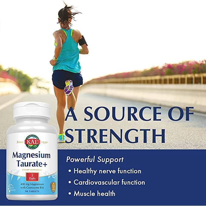 USA Onhand | KAL, Magnesium Taurate +, 400 mg, 400 mg Magnesium with Coenzyme B-6