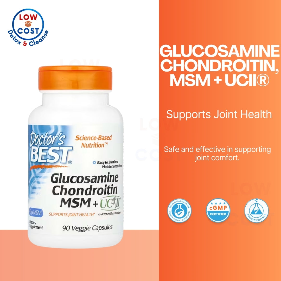 LowCostPh | Doctor's Best, Glucosamine Chondroitin MSM with OptiMSM, + Hyaluronic Acid, 150VegCaps