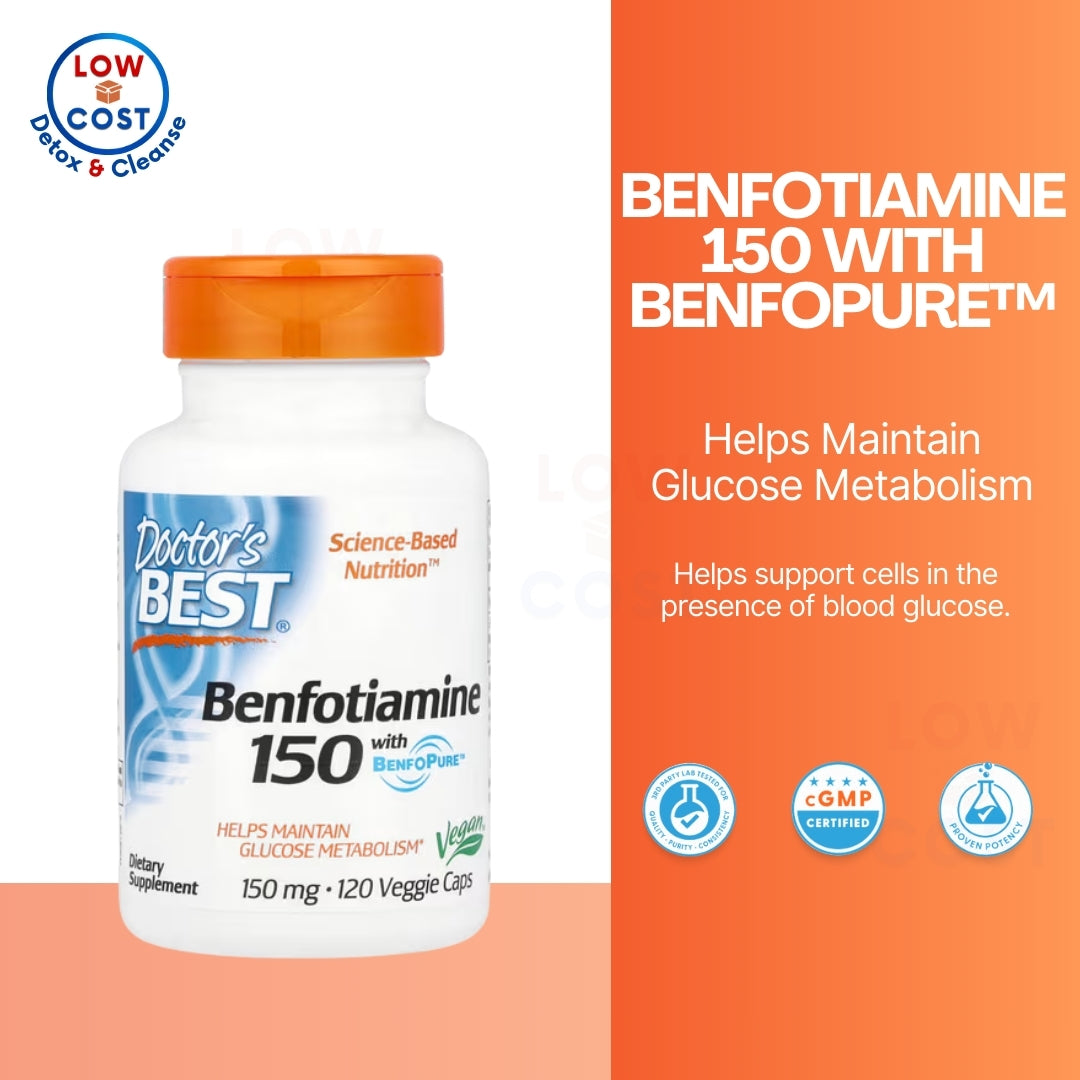 Lowcostph | Doctor's Best, Benfotiamine 150 + Alpha-Lipoic Acid 300, with BenfoPure, 150mg
