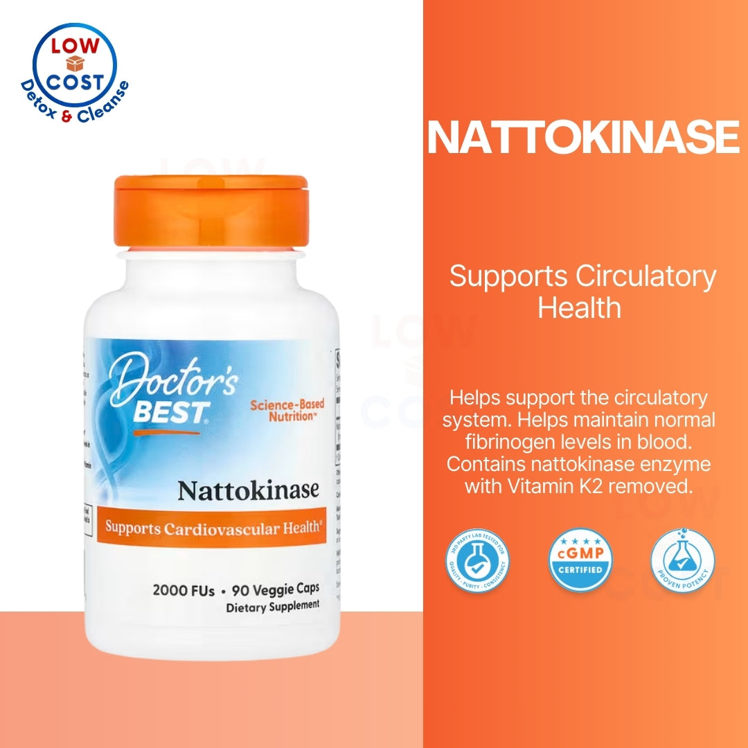 LowCostPH | Doctors Best, Nattokinase, 2,000 FUs, Natto-Serra, Serrapeptase Dietary Supplements.