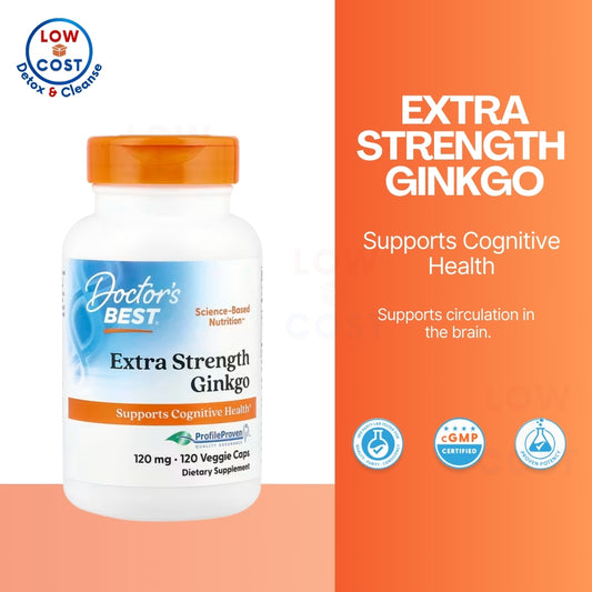 LowCost PH| Doctor's Best Extra Strength Ginkgo, Non-GMO, Gluten Free, Vegan, Soy Free, Mental Supp