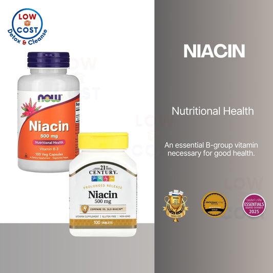 LowCostPh | Now, Nature's Way, Solaray  Niacin, 500mg | 100mg | Flush-Free, Double Strength,