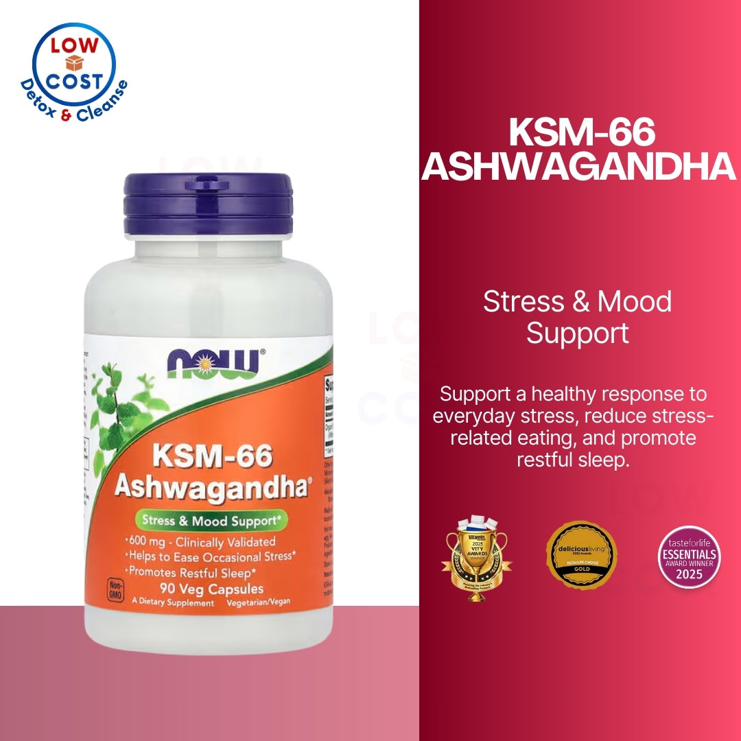 LowCostPH | NOW Foods, KSM-66 Ashwagandha ( Stress Support & Promotes Emotional Balance & Mood )
