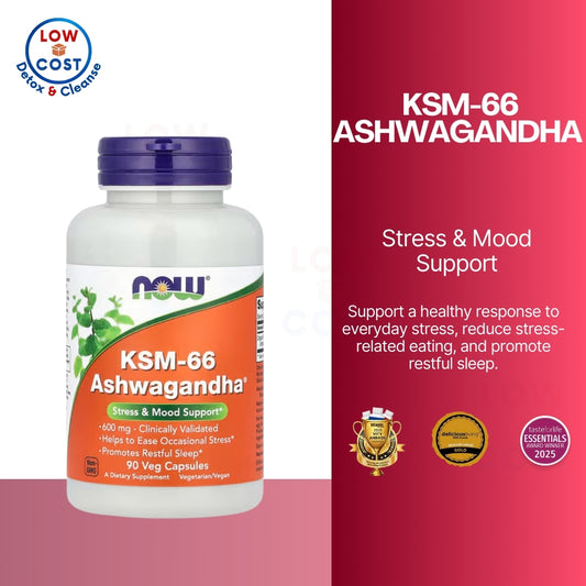 LowCostPH | NOW Foods, KSM-66 Ashwagandha ( Stress Support & Promotes Emotional Balance & Mood )
