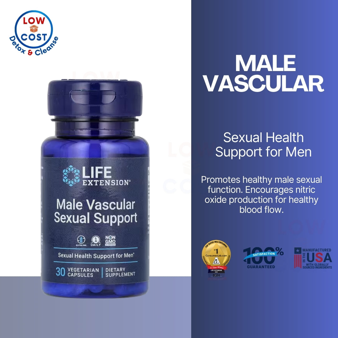 LowCost PH| Life Extension, Male Vascular Sexual Support, 30 Vegetarian Capsules