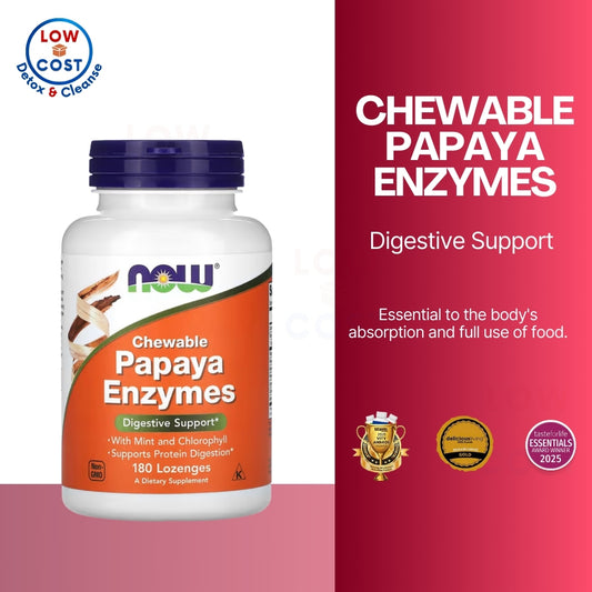 LowCostPH | NOW Foods, Chewable Papaya Enzymes, 180 Loz ( Digestive Support )
