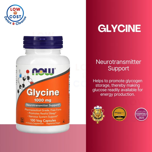 LowCostPH | NOW Foods, Glycine, 1,000 mg, 100 Veg Capsules ( Neurotransmitter Support )