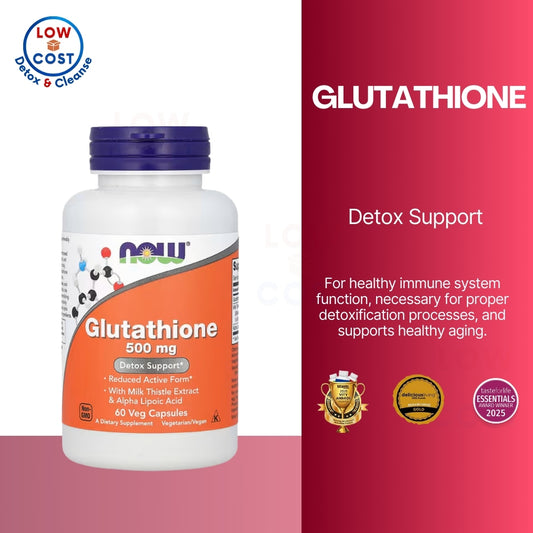 LowCostPH | NOW Foods, Glutathione, 500 mg, 60 Veg Capsules ( Supports Cellular Detoxification )