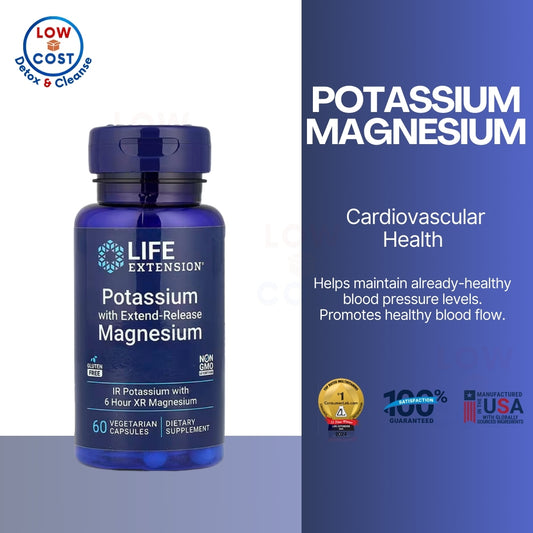 LowCostPH| Life Extension Potassium w/ Extend-Release Magnesium Heart supplement for blood Pressure