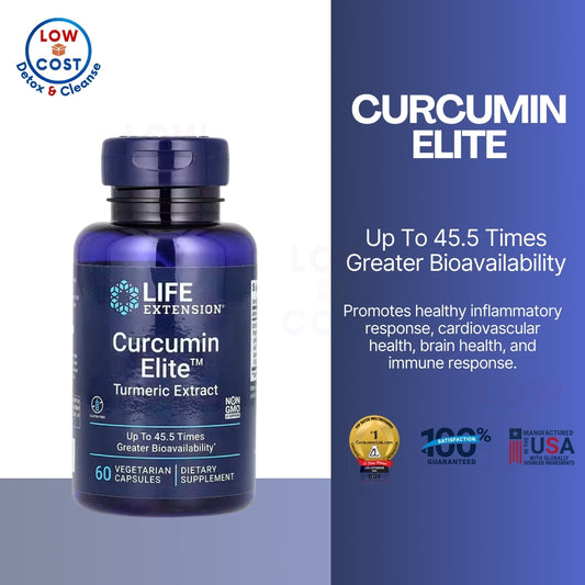 LowCostPH | Life Extension, Curcumin Elite, Turmeric Extract,| Super Bio-Curcumin, 60 Veg Caps