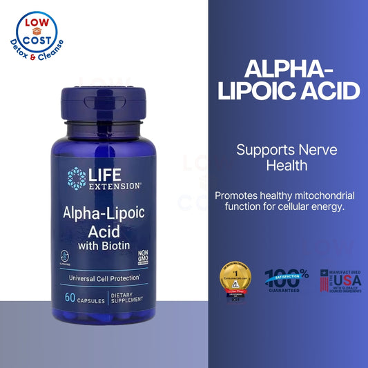 Lowcostph | Life Extension, Alpha-Lipoic Acid with Biotin, 60 Capsules