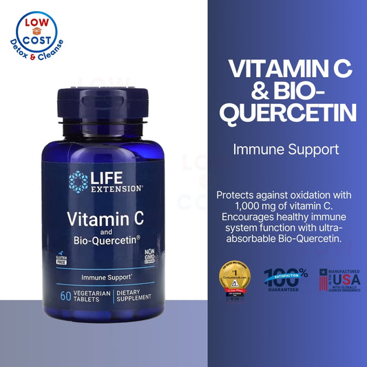 LowCostPh | Life Extension, Vitamin C and Bio-Quercetin, 60 | 250 Vegetarian Tablets