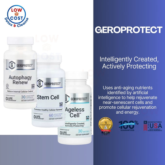 LowCostPh | Life Extension, Geroprotect, Stem Cell , Ageless Cell , Autophagy Renew,30 | 60vegcaps