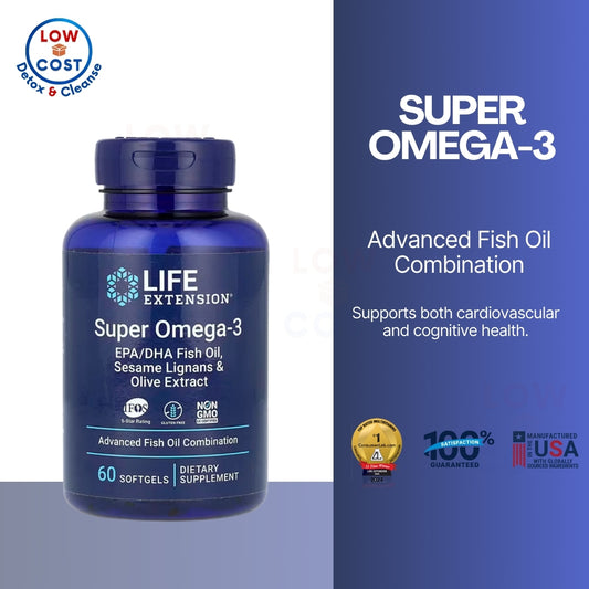 LowCostPH | Life Extension, Super Omega-3 EPA/DHA Fish Oil Sesame Lignans & Olive.