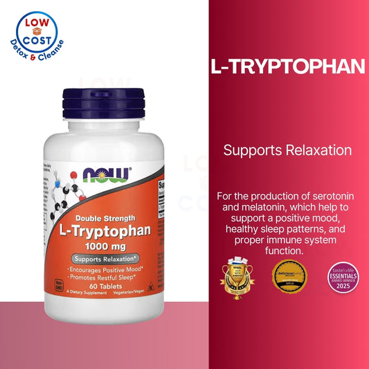 LowCostPH | NOW Foods, L-Tryptophan, Double Strength, 1,000 mg ( Supports Positive Mood )