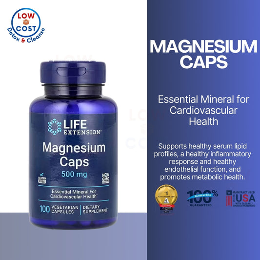 LowCostPH | Life Extension, Magnesium Caps, Magnesium Citrate Gluten FreeNon-GMO LE Certified.