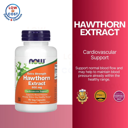 LowCostPH| NOW Foods, Hawthorn Extract, Extra Strength, 600 mg, 90 Veg Capsules