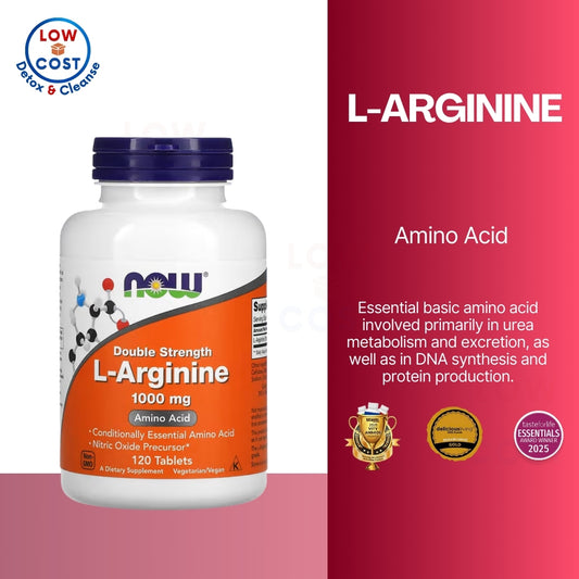 LOwCostPh | NOW Foods, L-Arginine, Double Strength, 1,000 mg-120tabs