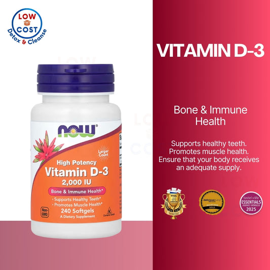 Low Cost PH | NOW, High Potency Vitamin D3, Helps Maintain Strong Bones Supports Immune System