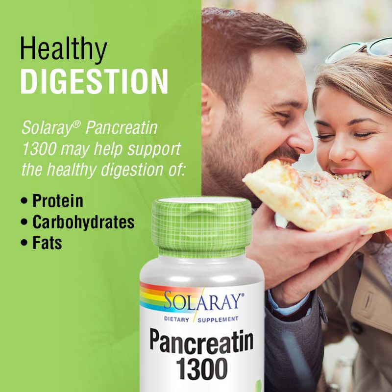 LowCostPH | Solaray, Pancreatin 1300, 90 VegCaps, With Protease, Amylase & Lipase Digestive Health