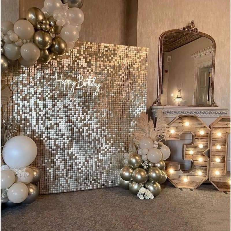 Low Cost PH | Balloon Garland Arch Kit, White Gold Silver Confetti Metallic Latex Balloons.