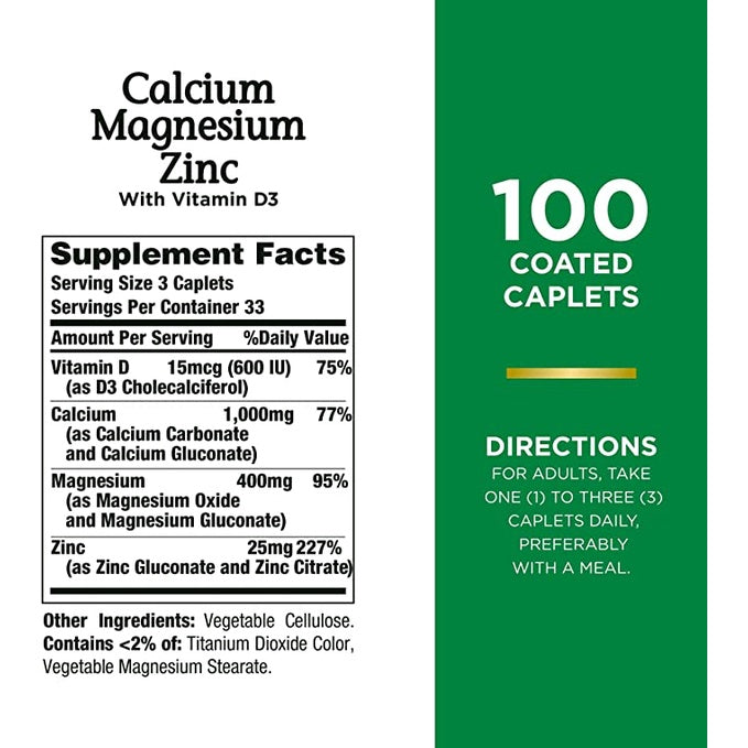 USA Onhand | Nature's Bounty, Calcium Magnesium Zinc ( Bone, Joint & Cartilage )