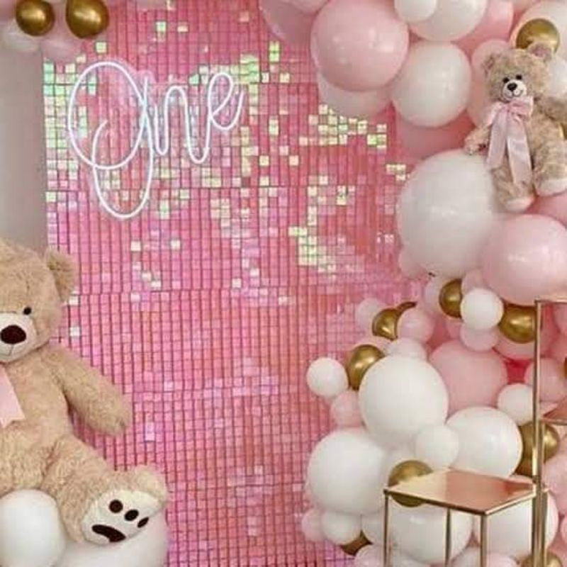 Low Cost PH | Balloon Garland Arch Kit, White Gold Silver Confetti Metallic Latex Balloons.