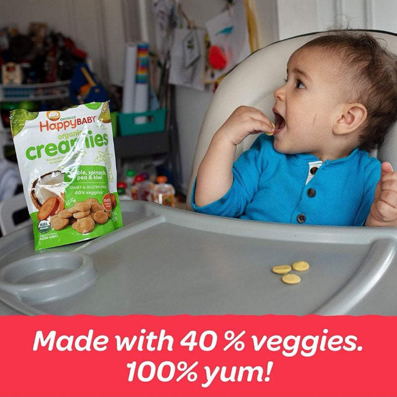 Low Cost PH | Happy Baby, Organic Creamies, Freeze-Dried Veggie, Fruit & Coconut Milk Snacks, Apple