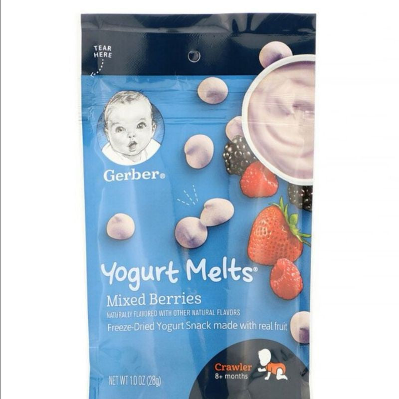 Low Cost Ph | Gerber Yogurt Melts 8+ Months Peach, Strawberry, Banana Vanilla, Organic Fruit