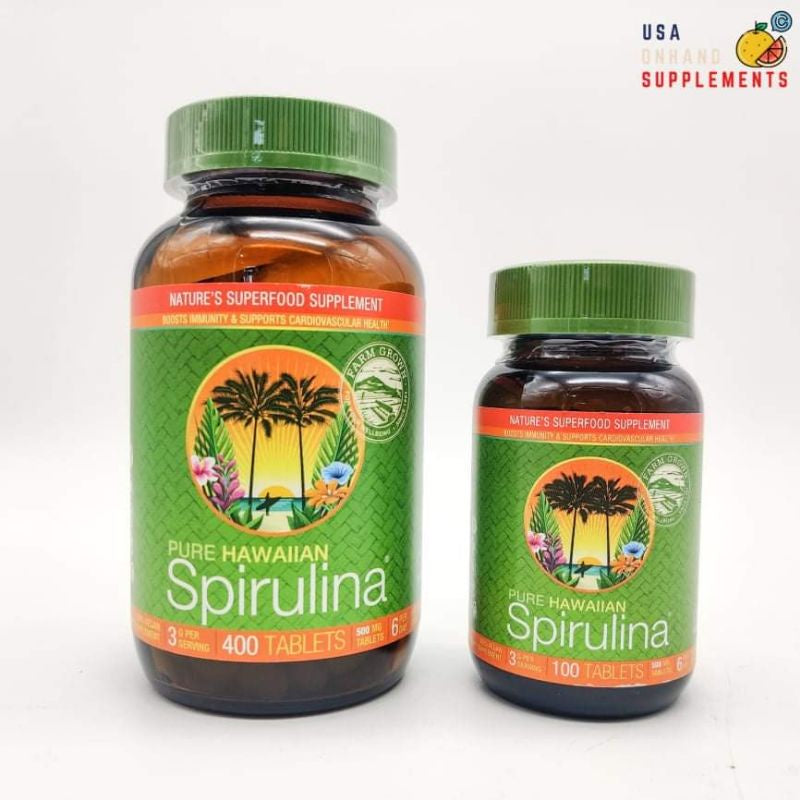 USA Onhand | Nutrex Hawaii Pure Hawaiian Spirulina, 400 / 100 Tablets Dietary Supplements.
