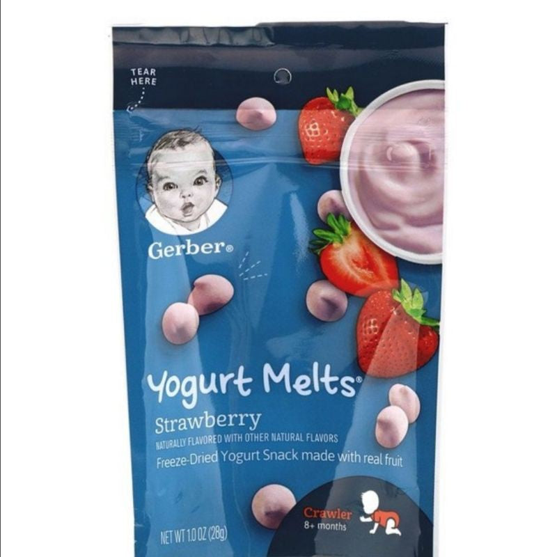 Low Cost Ph | Gerber Yogurt Melts 8+ Months Peach, Strawberry, Banana Vanilla, Organic Fruit