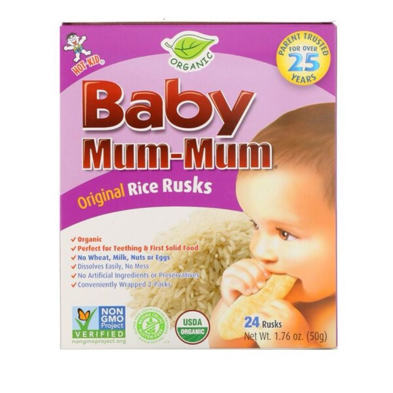 Low Cost PH | Mum-Mum, Original Rice Rusks, Banana, Apple Pumpkin, 24 Rusks, 1.76 oz.