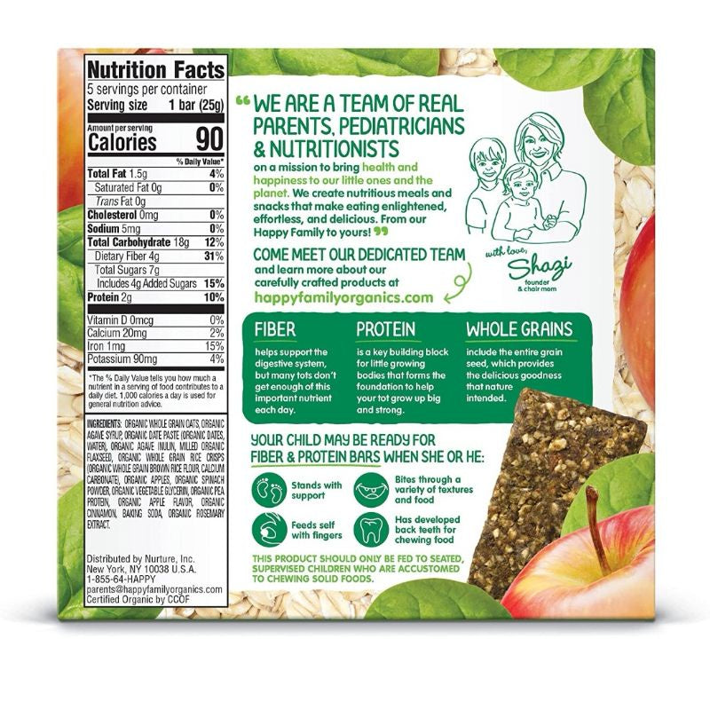 Low Cost PH | Happy Baby Organics, Happytot, Fiber & Protein Soft-Baked Oat Bar, Superfoods,