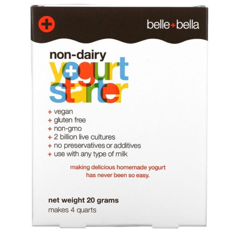 Low Cost PH | Belle+Bella Non-Dairy Yogurt Starter, 4 Packets, (5 g) Each 2 Billion Live Cultures