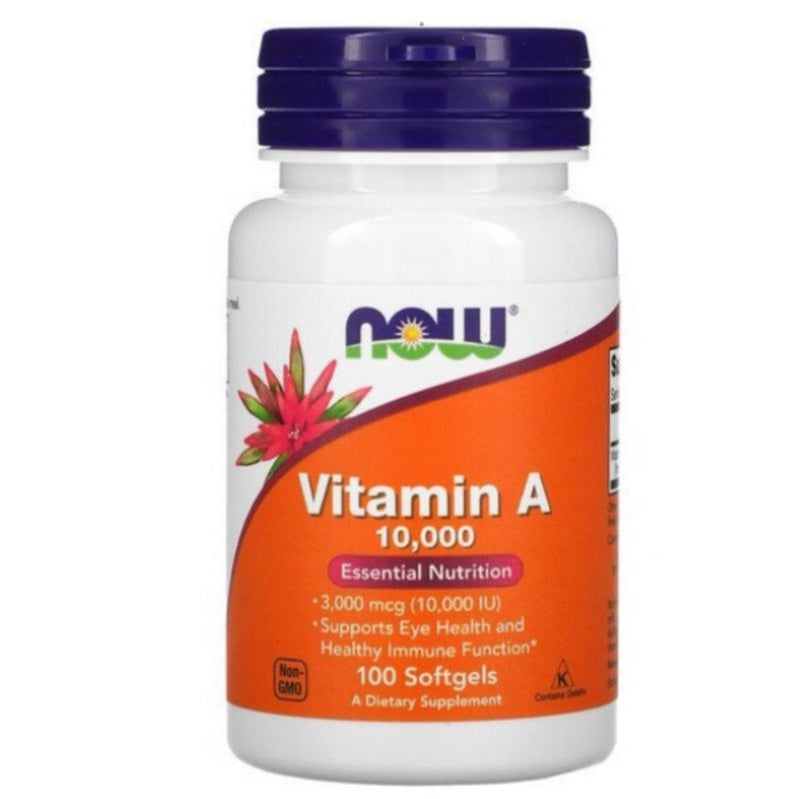 LowCostPH | Now, Vitamin A, Supports Eye Health 25,000 IU, 250 Softgels | 10,000 IU, 100 Softgels