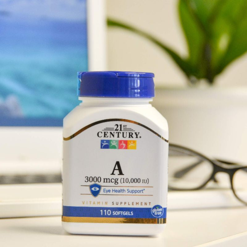 LowCostPH | 21st Century Vitamin A 10,000 IU Softgels, 110 Count. Eye Health Support.