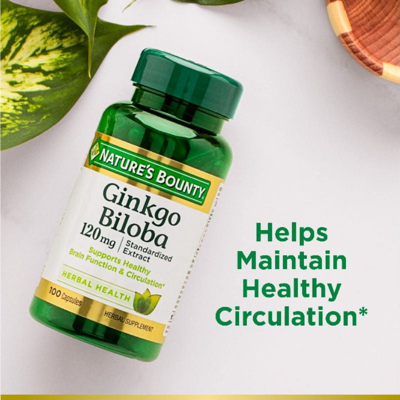 LowCostPh | Nature's Bounty, Ginkgo Biloba, 120 mg, 100 Capsules | 60 mg, 200 Capsules 30mg per Caps