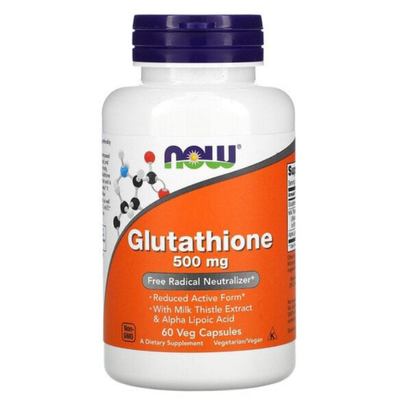 LowCostPh | NOW Foods, Glutathione, 500 mg, 250 mg,  60 Veg Capsules, Free Radical Neutralizer