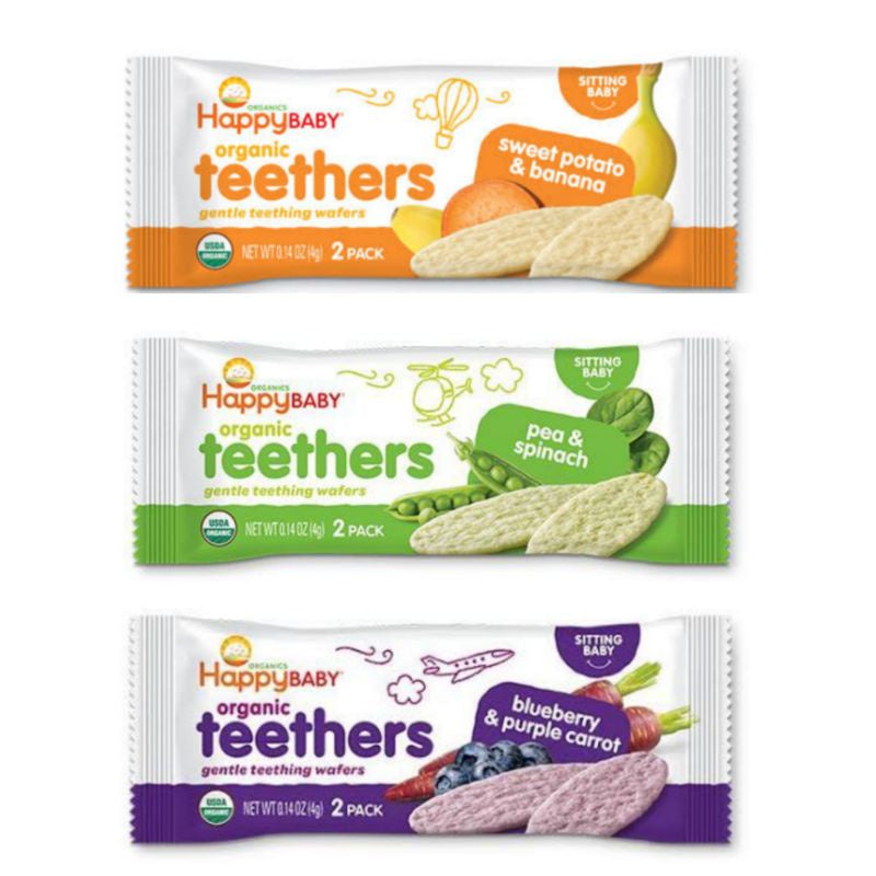 NaturalSolutions | Happy Family Organics, Organic Teethers, Gentle Wafers, Sweet Potato, Pea, Mango