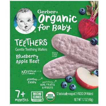 Low Cost PH | Gerbers Teethers Snacks for Baby, Gentle Teething Wafers, 7+ months, 12 Packs