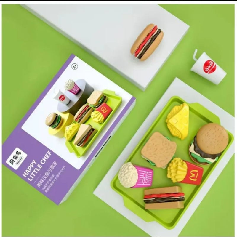 LowCostPH | play house mini hamburger and fries set simulation food
