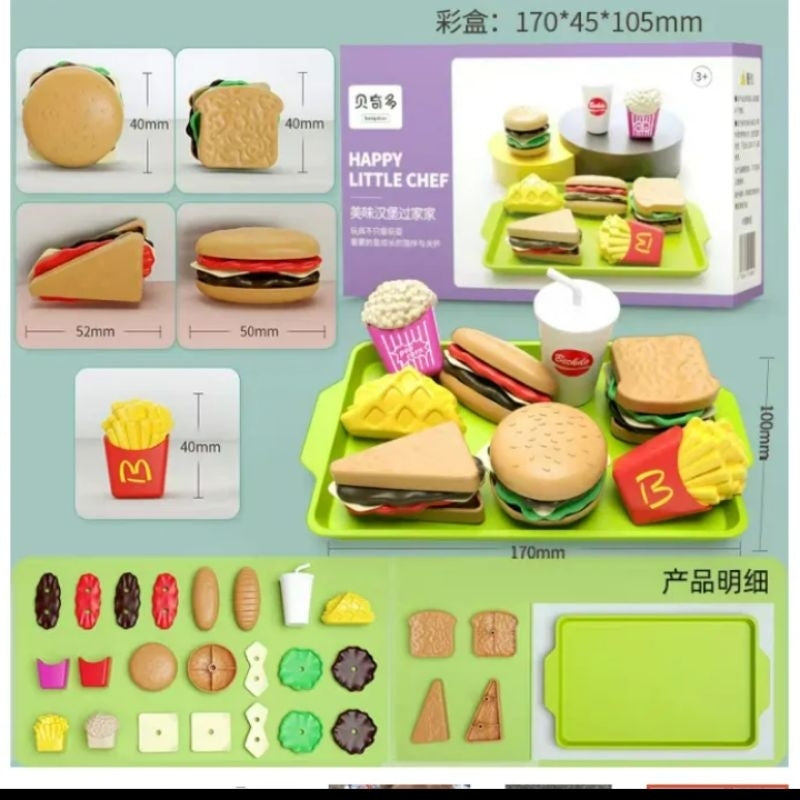 LowCostPH | play house mini hamburger and fries set simulation food