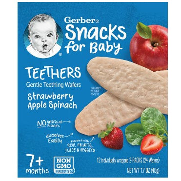 Low Cost PH | Gerbers Teethers Snacks for Baby, Gentle Teething Wafers, 7+ months, 12 Packs